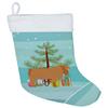 Caroline's Treasures BB9252CS American Lamancha Goat Christmas Christmas Stocking, Teal Fireplace Hanging Stockings Christmas Season Party Decor Family Holiday Decorations view 1