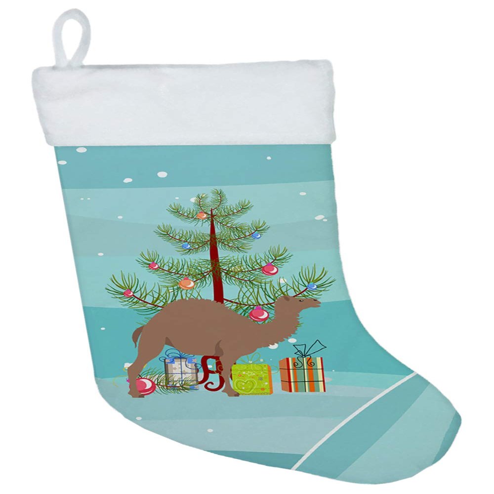 Caroline's Treasures BB9186CS F1 Hybrid Camel Christmas Christmas Stocking, Teal Fireplace Hanging Stockings Christmas Season Party Decor Family Holiday Decorations