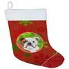 Caroline's Treasures CK3988CS Christmas Snowflakes English Bulldog Christmas Stocking Fireplace Hanging Stockings Christmas Season Party Decor Family Holiday Decorations view 1