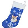 Caroline's Treasures CK3951CS Winter Snowflakes Corgi Christmas Stocking Fireplace Hanging Stockings Christmas Season Party Decor Family Holiday Decorations view 2