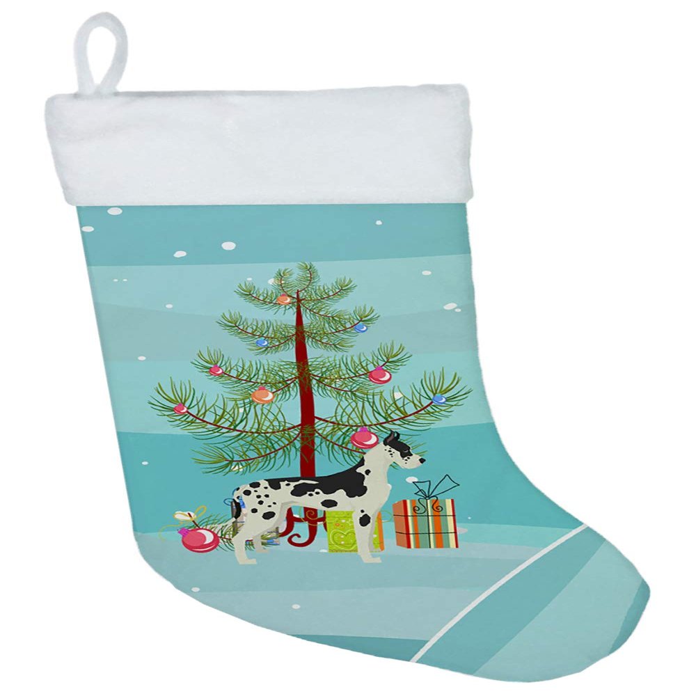 Caroline's Treasures CK3542CS Great Dane Christmas Tree Christmas Stocking Fireplace Hanging Stockings Christmas Season Party Decor Family Holiday Decorations