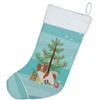 Caroline's Treasures CK3476CS Papillon Christmas Tree Christmas Stocking Fireplace Hanging Stockings Christmas Season Party Decor Family Holiday Decorations view 2