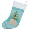 Caroline's Treasures BB9326CS Fluffy Angora Rabbit Christmas Christmas Stocking, Teal Fireplace Hanging Stockings Christmas Season Party Decor Family Holiday Decorations view 3