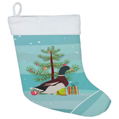 Caroline's Treasures BB9223CS Rouen Duck Christmas Christmas Stocking, Teal Fireplace Hanging Stockings Christmas Season Party Decor Family Holiday Decorations