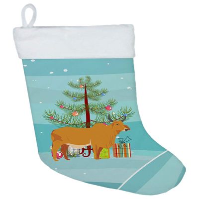 Caroline's Treasures BB9192CS Zebu Indicine Cow Christmas Christmas Stocking, Teal Fireplace Hanging Stockings Christmas Season Party Decor Family Holiday Decorations