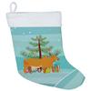 Caroline's Treasures BB9192CS Zebu Indicine Cow Christmas Christmas Stocking, Teal Fireplace Hanging Stockings Christmas Season Party Decor Family Holiday Decorations view 1