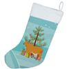 Caroline's Treasures BB9192CS Zebu Indicine Cow Christmas Christmas Stocking, Teal Fireplace Hanging Stockings Christmas Season Party Decor Family Holiday Decorations view 2