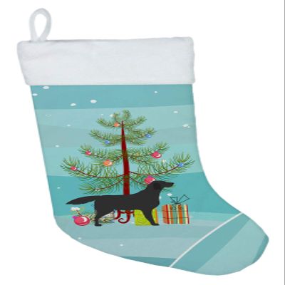 Caroline's Treasures BB2926CS Black Labrador Retriever Merry Christmas Tree Christmas Stocking Fireplace Hanging Stockings Christmas Season Party Decor Family Holiday Decorations
