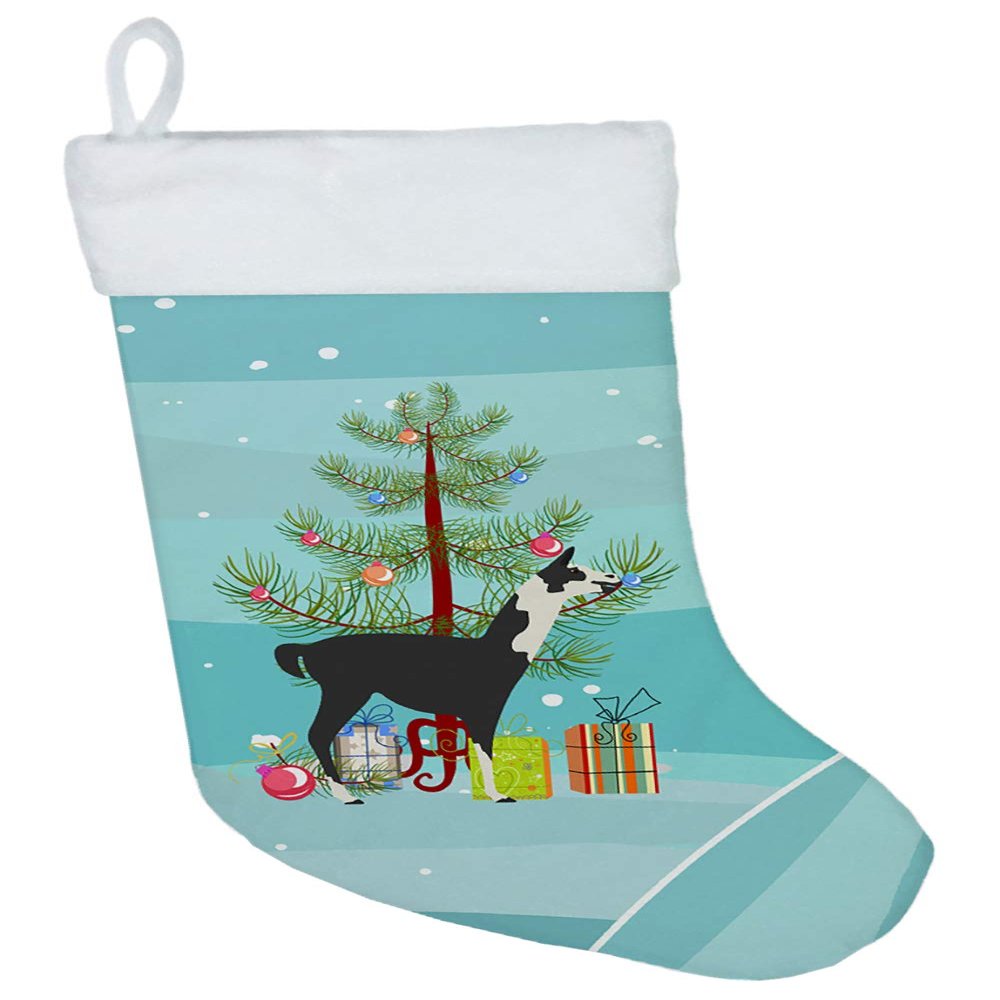 Caroline's Treasures BB9285CS Llama Q' Ara Christmas Christmas Stocking, Teal Fireplace Hanging Stockings Christmas Season Party Decor Family Holiday Decorations