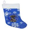Caroline's Treasures CK3935CS Winter Snowflakes Black Labrador Retriever Christmas Stocking Fireplace Hanging Stockings Christmas Season Party Decor Family Holiday Decorations view 1