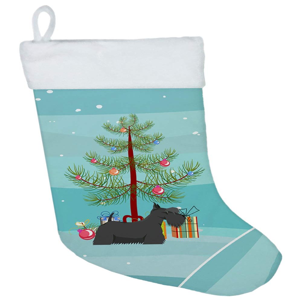 Caroline's Treasures CK3560CS Scottish Terrier Christmas Tree Christmas Stocking Fireplace Hanging Stockings Christmas Season Party Decor Family Holiday Decorations