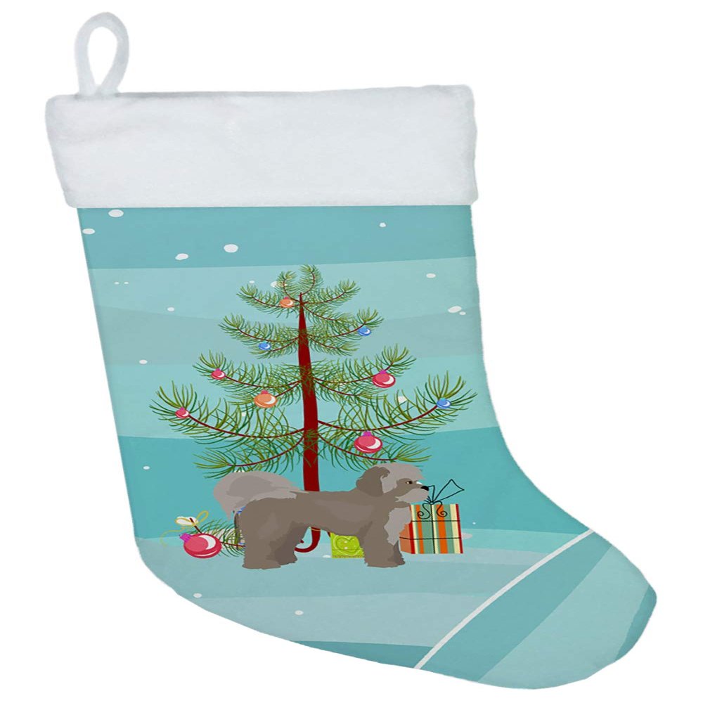Caroline's Treasures CK3884CS Zuchon #1 Christmas Tree Christmas Stocking Fireplace Hanging Stockings Christmas Season Party Decor Family Holiday Decorations