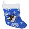 Caroline's Treasures CK3945CS Winter Snowflakes Border Collie Christmas Stocking Fireplace Hanging Stockings Christmas Season Party Decor Family Holiday Decorations view 1