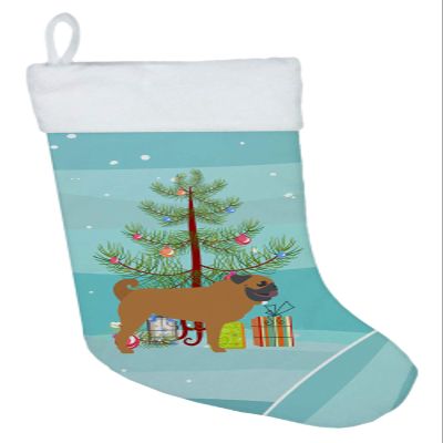 Caroline's Treasures BB2965CS Pug Merry Christmas Tree Christmas Stocking Fireplace Hanging Stockings Christmas Season Party Decor Family Holiday Decorations