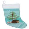 Caroline's Treasures BB9240CS Eurasian Beaver Christmas Christmas Stocking, Teal Fireplace Hanging Stockings Christmas Season Party Decor Family Holiday Decorations view 1