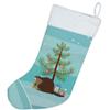 Caroline's Treasures BB9240CS Eurasian Beaver Christmas Christmas Stocking, Teal Fireplace Hanging Stockings Christmas Season Party Decor Family Holiday Decorations view 2