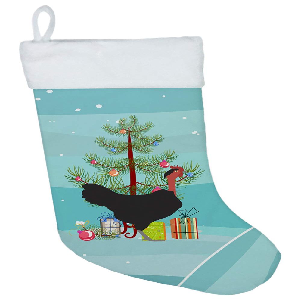 Caroline's Treasures BB9206CS Naked Neck Chicken Christmas Christmas Stocking, Teal Fireplace Hanging Stockings Christmas Season Party Decor Family Holiday Decorations