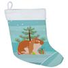 Caroline's Treasures BB9329CS English Lop Rabbit Christmas Christmas Stocking, Teal Fireplace Hanging Stockings Christmas Season Party Decor Family Holiday Decorations view 1