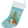 Caroline's Treasures BB2951CS Australian Shepherd Dog Merry Christmas Tree Christmas Stocking Fireplace Hanging Stockings Christmas Season Party Decor Family Holiday Decorations view 2