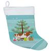 Caroline's Treasures BB9194CS Ayrshire Cow Christmas Christmas Stocking, Teal Fireplace Hanging Stockings Christmas Season Party Decor Family Holiday Decorations view 1