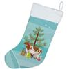 Caroline's Treasures BB9194CS Ayrshire Cow Christmas Christmas Stocking, Teal Fireplace Hanging Stockings Christmas Season Party Decor Family Holiday Decorations view 3