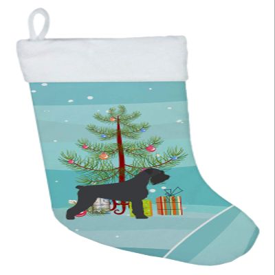 Caroline's Treasures BB2991CS Giant Schnauzer Merry Christmas Tree Christmas Stocking Fireplace Hanging Stockings Christmas Season Party Decor Family Holiday Decorations