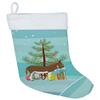 Caroline's Treasures BB9214CS Miniature Mediterranian Donkey Christmas Christmas Stocking, Teal Fireplace Hanging Stockings Christmas Season Party Decor Family Holiday Decorations view 1