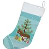 Caroline's Treasures BB9214CS Miniature Mediterranian Donkey Christmas Christmas Stocking, Teal Fireplace Hanging Stockings Christmas Season Party Decor Family Holiday Decorations view 2