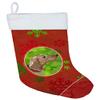 Caroline's Treasures CK3978CS Christmas Snowflakes Red Dachshund Christmas Stocking Fireplace Hanging Stockings Christmas Season Party Decor Family Holiday Decorations view 1