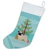 Caroline's Treasures CK3557CS Pug Christmas Tree Christmas Stocking Fireplace Hanging Stockings Christmas Season Party Decor Family Holiday Decorations view 2