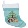 Caroline's Treasures BB9302CS Mini Miniature Pig Christmas Christmas Stocking, Teal Fireplace Hanging Stockings Christmas Season Party Decor Family Holiday Decorations view 1