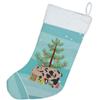 Caroline's Treasures BB9302CS Mini Miniature Pig Christmas Christmas Stocking, Teal Fireplace Hanging Stockings Christmas Season Party Decor Family Holiday Decorations view 3
