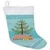 Caroline's Treasures BB9299CS American Landrace Pig Christmas Christmas Stocking, Teal Fireplace Hanging Stockings Christmas Season Party Decor Family Holiday Decorations view 1