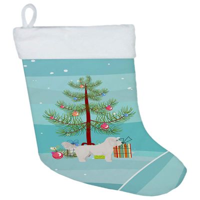 Caroline's Treasures CK3805CS Bichpoo White Christmas Tree Christmas Stocking Fireplace Hanging Stockings Christmas Season Party Decor Family Holiday Decorations