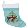 Caroline's Treasures BB9257CS Jamnapari Goat Christmas Christmas Stocking, Teal Fireplace Hanging Stockings Christmas Season Party Decor Family Holiday Decorations view 1