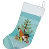 Caroline's Treasures BB9250CS Anglo-Nubian Nubian Goat Christmas Christmas Stocking, Teal Fireplace Hanging Stockings Christmas Season Party Decor Family Holiday Decorations view 3