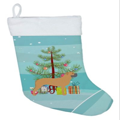 Caroline's Treasures BB2989CS Bullmastiff Merry Christmas Tree Christmas Stocking Fireplace Hanging Stockings Christmas Season Party Decor Family Holiday Decorations