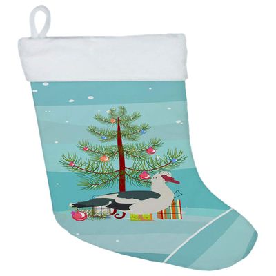 Caroline's Treasures BB9231CS Muscovy Duck Christmas Christmas Stocking, Teal Fireplace Hanging Stockings Christmas Season Party Decor Family Holiday Decorations
