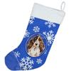 Caroline's Treasures CK3949CS Winter Snowflakes Chocolate Parti Cocker Spaniel Christmas Stocking Fireplace Hanging Stockings Christmas Season Party Decor Family Holiday Decorations view 3