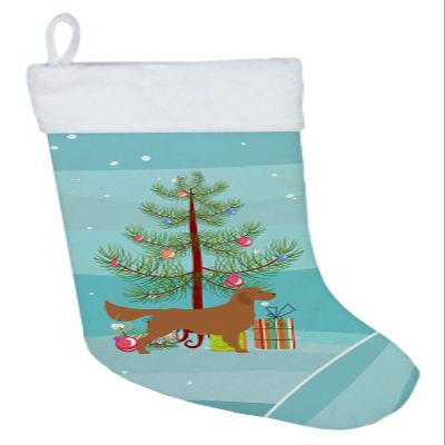 Caroline's Treasures BB2922CS Golden Retriever Merry Christmas Tree Christmas Stocking Fireplace Hanging Stockings Christmas Season Party Decor Family Holiday Decorations