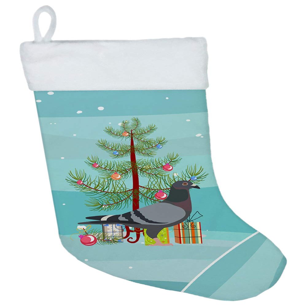 Caroline's Treasures BB9318CS Racing Pigeon Christmas Christmas Stocking, Teal Fireplace Hanging Stockings Christmas Season Party Decor Family Holiday Decorations