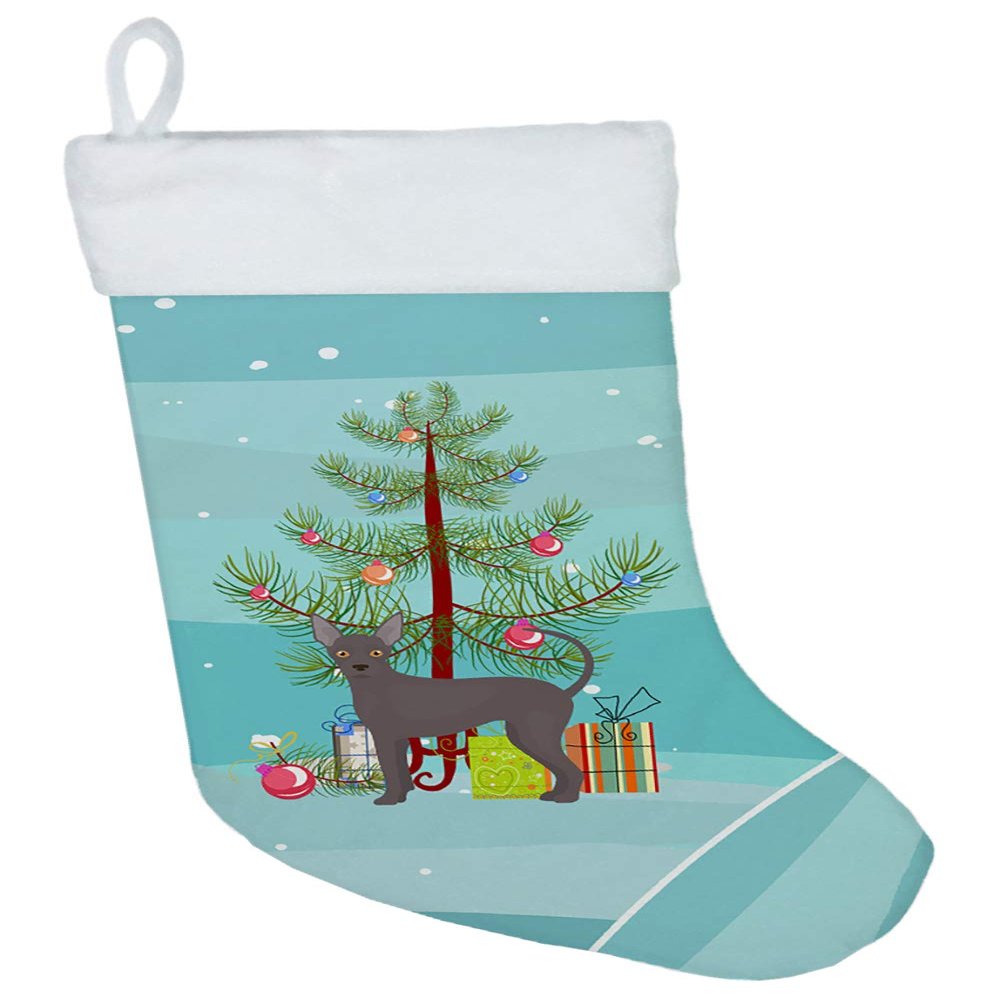 Caroline's Treasures CK3438CS Abyssinian or African Hairless Dog Christmas Tree Christmas Stocking Fireplace Hanging Stockings Christmas Season Party Decor Family Holiday Decorations