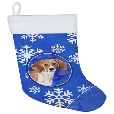 Caroline's Treasures CK3941CS Winter Snowflakes Beagle Christmas Stocking Fireplace Hanging Stockings Christmas Season Party Decor Family Holiday Decorations