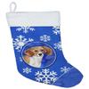 Caroline's Treasures CK3941CS Winter Snowflakes Beagle Christmas Stocking Fireplace Hanging Stockings Christmas Season Party Decor Family Holiday Decorations view 1