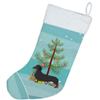 Caroline's Treasures BB2900CS Dachshund Merry Christmas Tree Christmas Stocking Fireplace Hanging Stockings Christmas Season Party Decor Family Holiday Decorations view 2