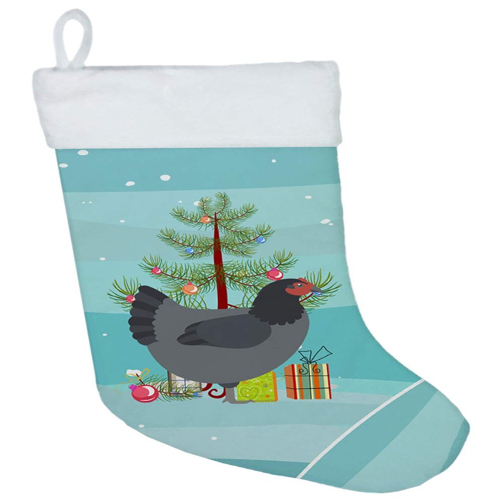 Caroline's Treasures BB9202CS Jersey Giant Chicken Christmas Christmas Stocking, Teal Fireplace Hanging Stockings Christmas Season Party Decor Family Holiday Decorations