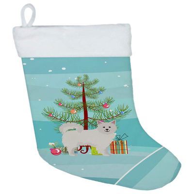 Caroline's Treasures CK3461CS Italian Spitz Christmas Tree Christmas Stocking Fireplace Hanging Stockings Christmas Season Party Decor Family Holiday Decorations