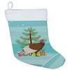 Caroline's Treasures BB9349CS Bourbon Red Turkey Hen Christmas Christmas Stocking, Teal Fireplace Hanging Stockings Christmas Season Party Decor Family Holiday Decorations view 1