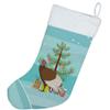 Caroline's Treasures BB9349CS Bourbon Red Turkey Hen Christmas Christmas Stocking, Teal Fireplace Hanging Stockings Christmas Season Party Decor Family Holiday Decorations view 3