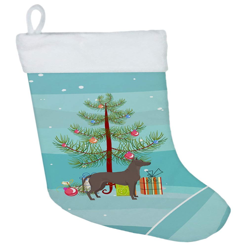 Caroline's Treasures CK3570CS Mexican Hairless Dog Xolo Christmas Tree Christmas Stocking Fireplace Hanging Stockings Christmas Season Party Decor Family Holiday Decorations